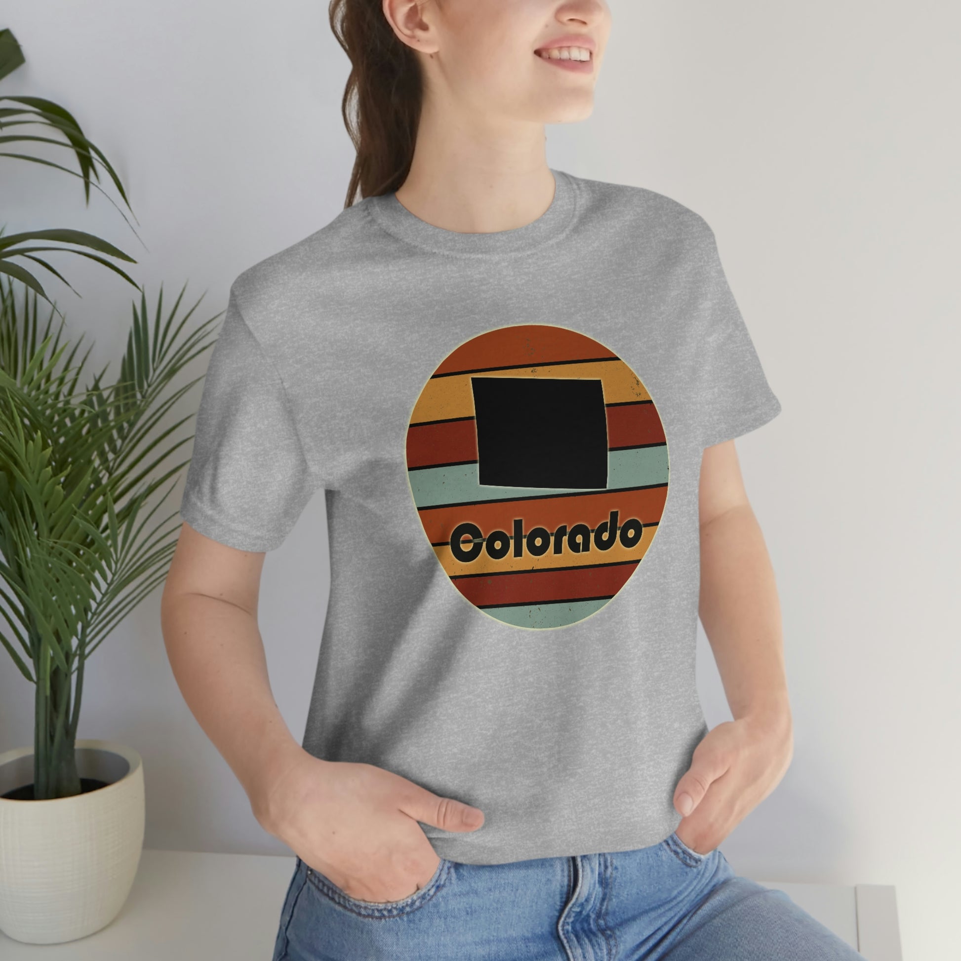 Colorado Retro Sunset Unisex Jersey Short Sleeve Tee Tshirt T-shirt
