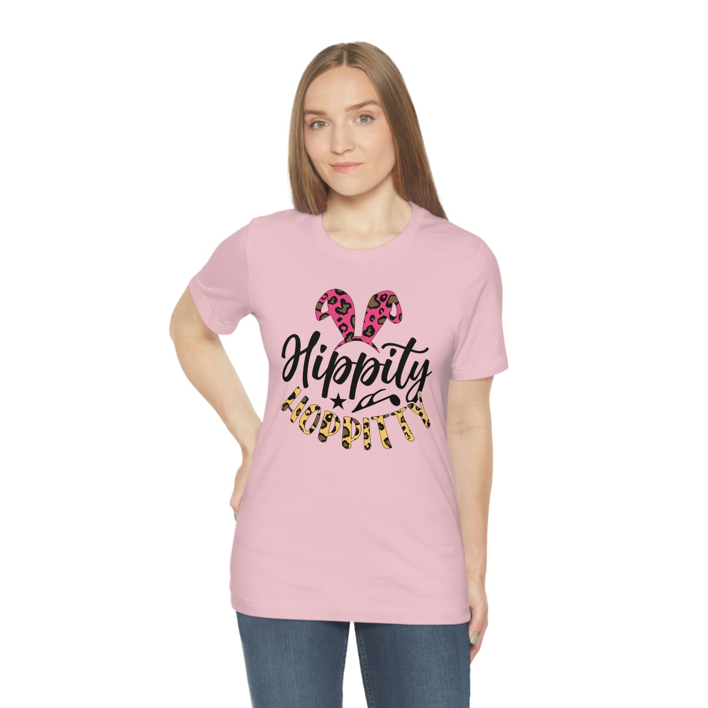 Hippity Hoppitty Leopard Print Unisex Jersey Short Sleeve Tee
