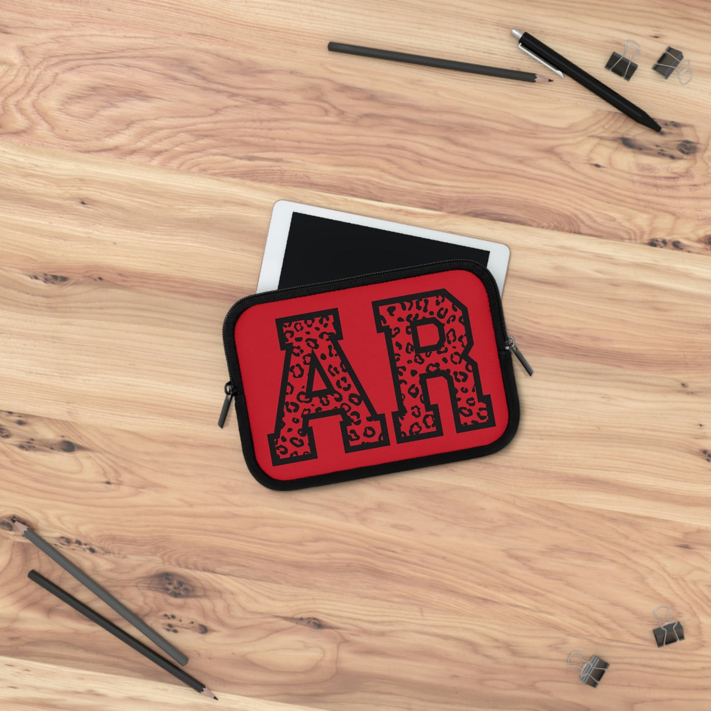Arkansas AR Leopard Print Laptop Sleeve