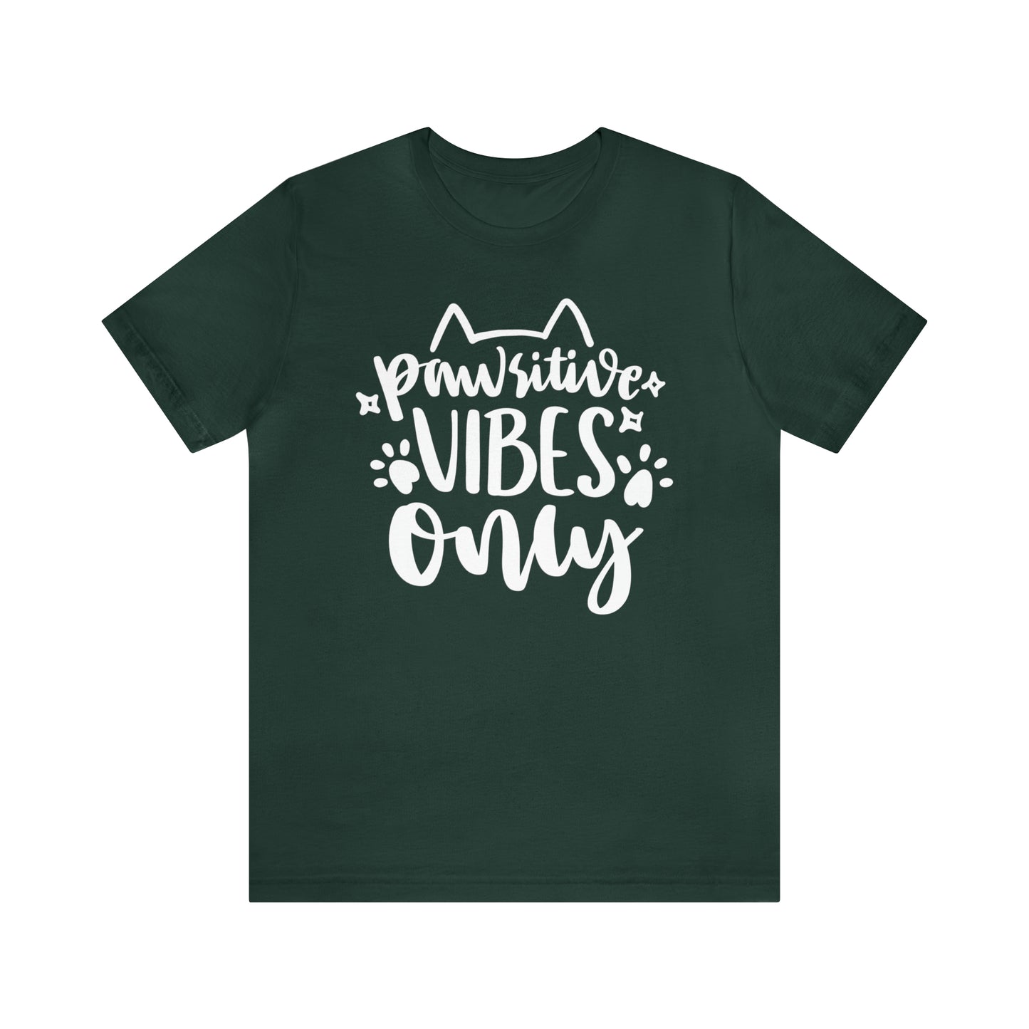 Pawsitive Vibes Only Cat Short Sleeve T-shirt