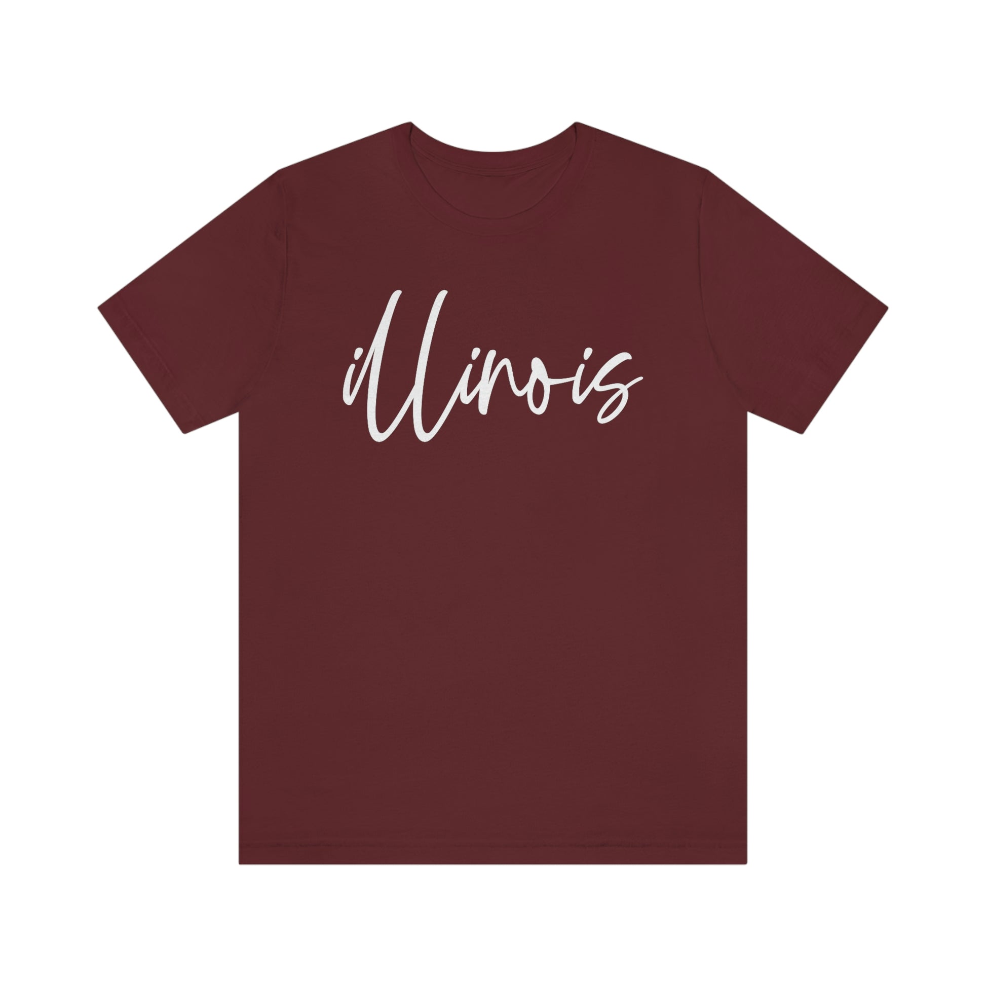 Illinois White Script Short Sleeve T-shirt