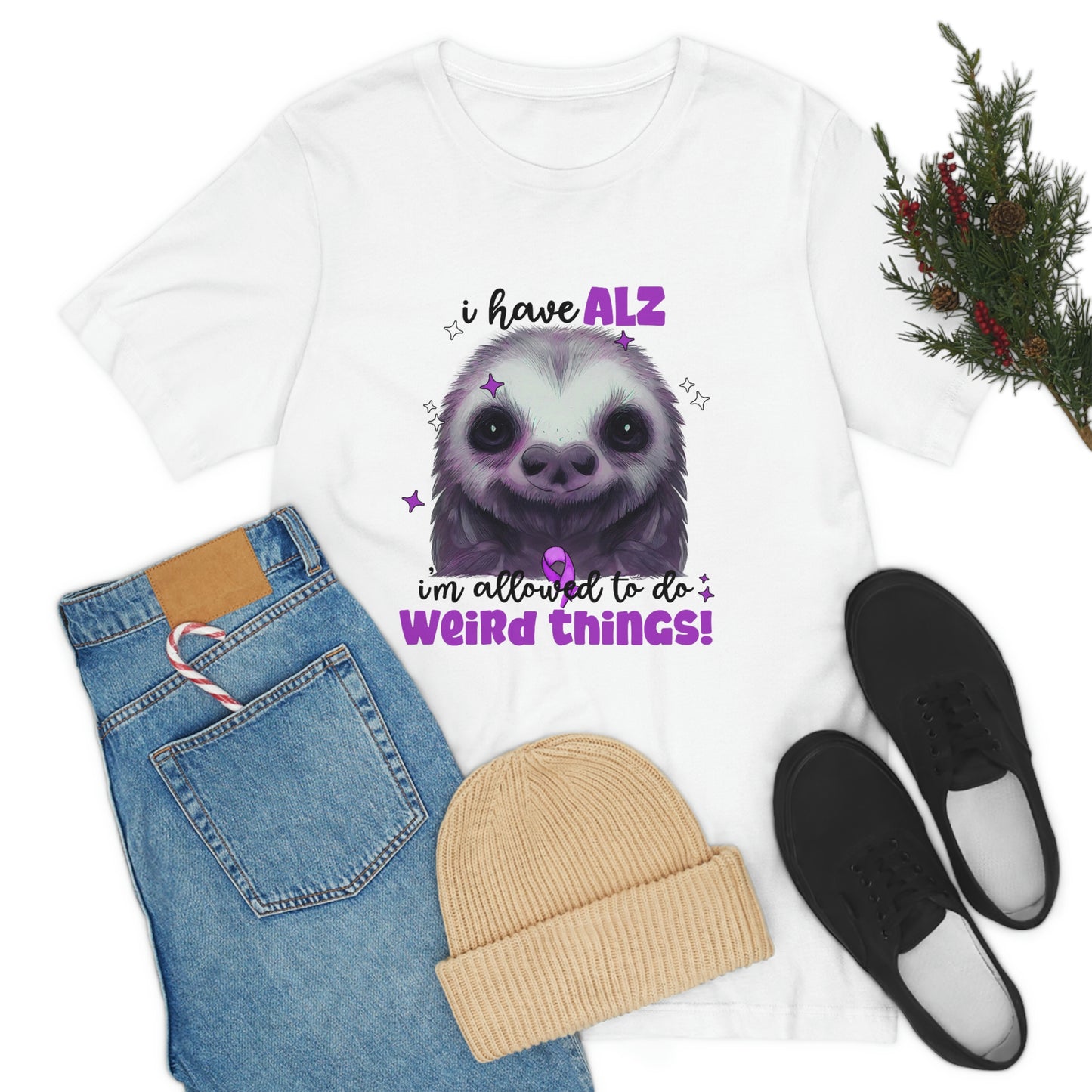I Have ALZ I'm Allowed To Do Weird Things Alzheimer's Print Unisex Jersey Short Sleeve Tee