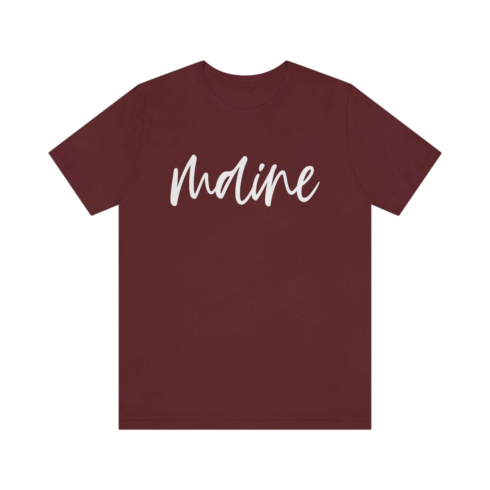 Maine White Script Short Sleeve T-shirt