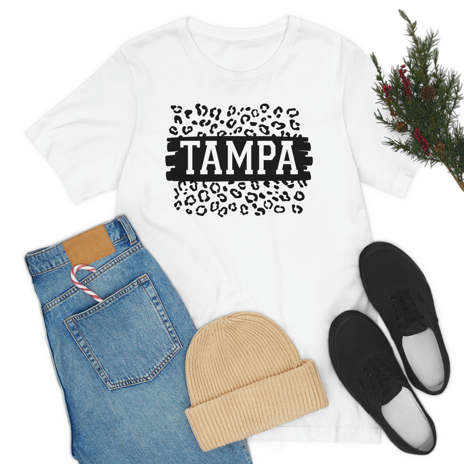 Tampa Leopard Print Florida Short Sleeve T-shirt