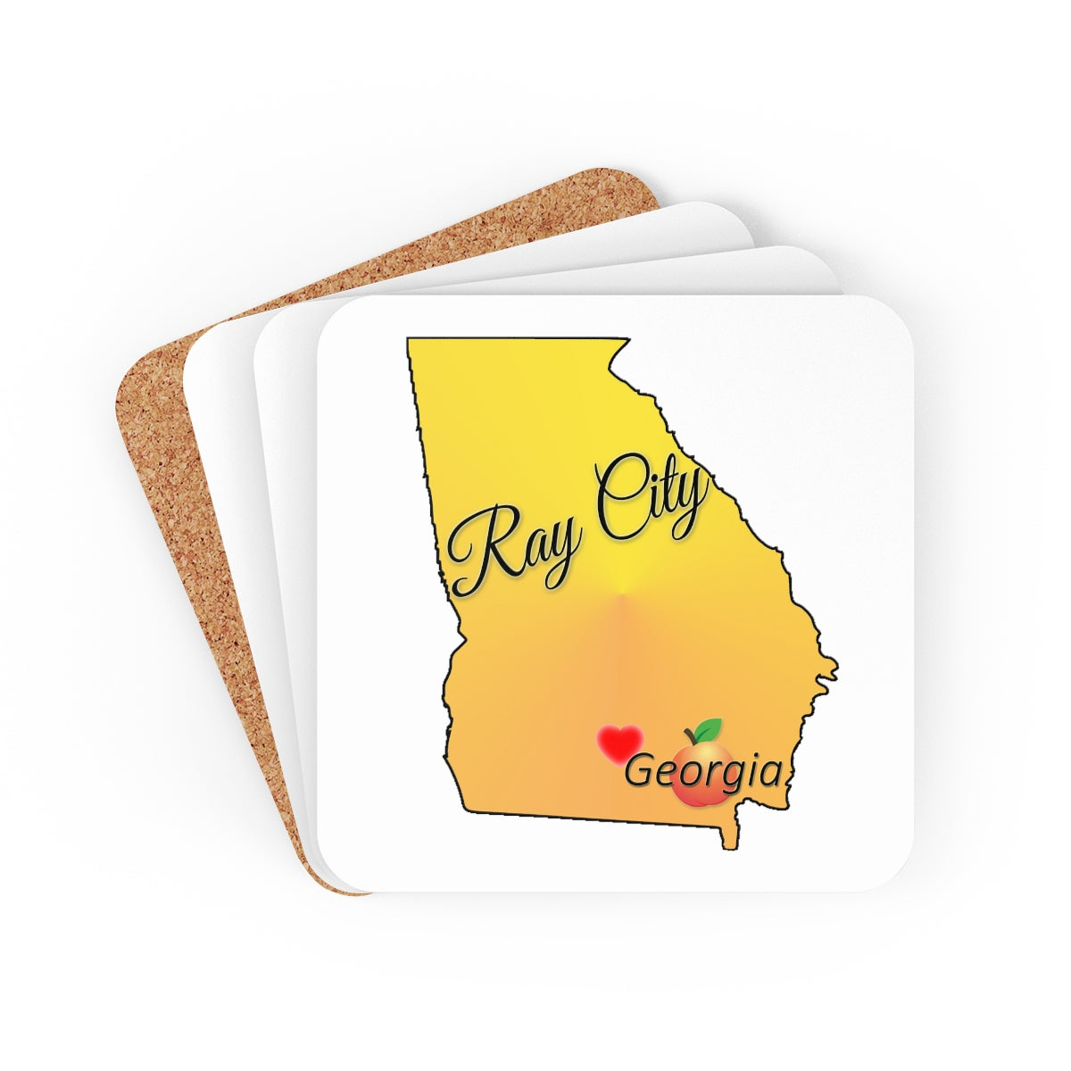 Ray City Georgia Corkwood Coaster Set