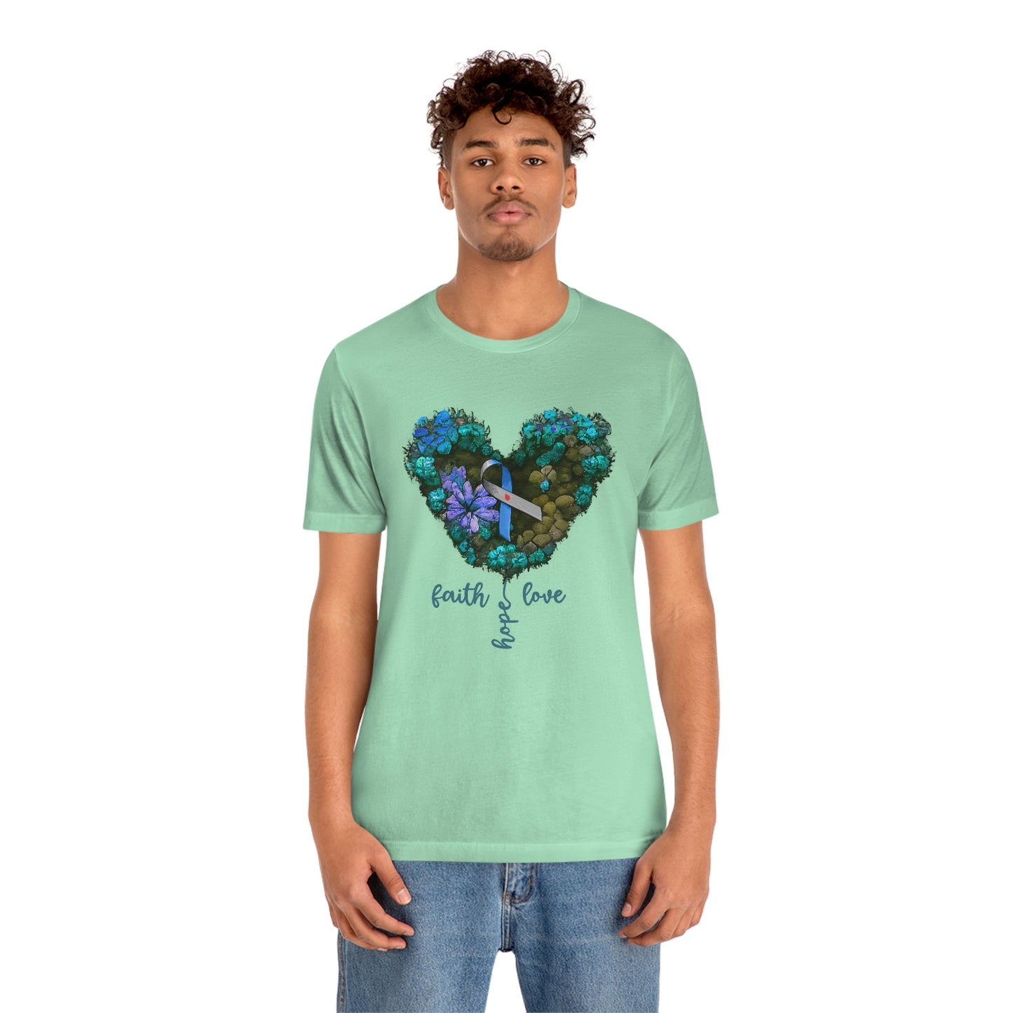 Faith Hope Love Diabetes Awareness Print Unisex Jersey Short Sleeve Tee