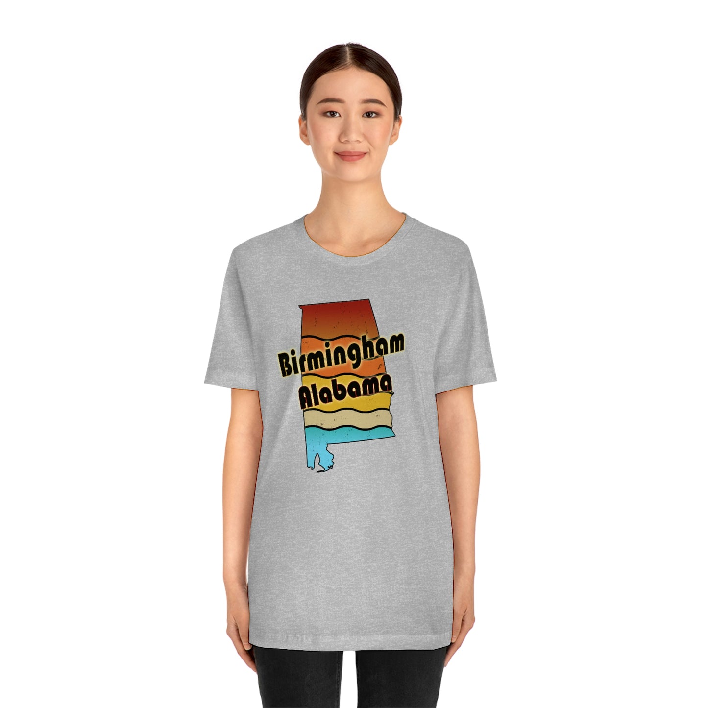 Birmingham Alabama Retro Sunset Unisex Jersey Short Sleeve T-shirt