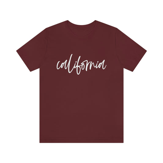 California Script Unisex Jersey Short Sleeve Tee Tshirt T-shirt