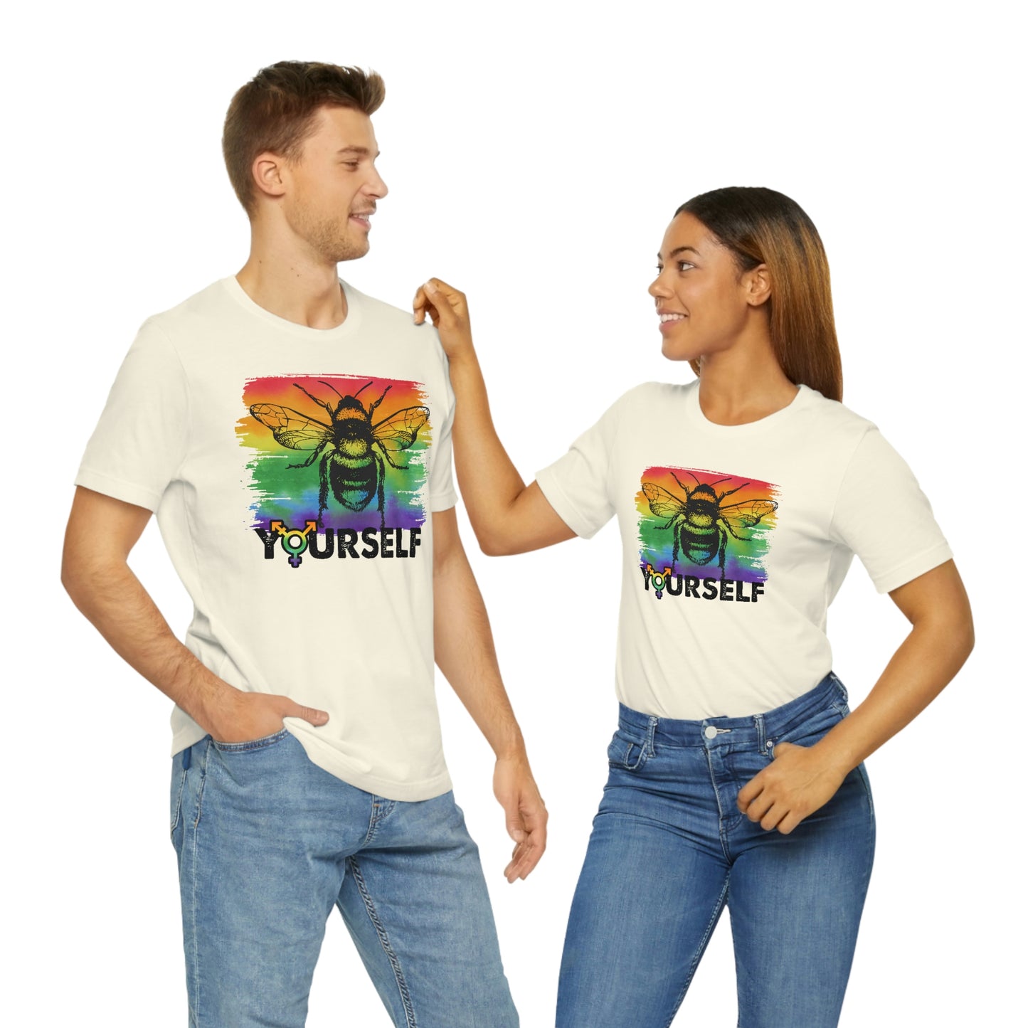 Bee Yourself LGBTQIA Print Unisex Jersey Short Sleeve Tee