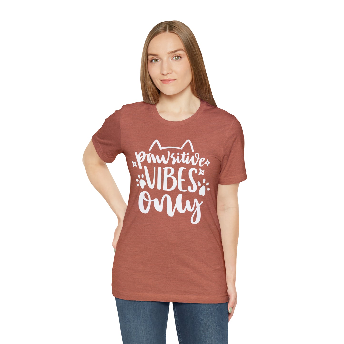 Pawsitive Vibes Only Cat Short Sleeve T-shirt