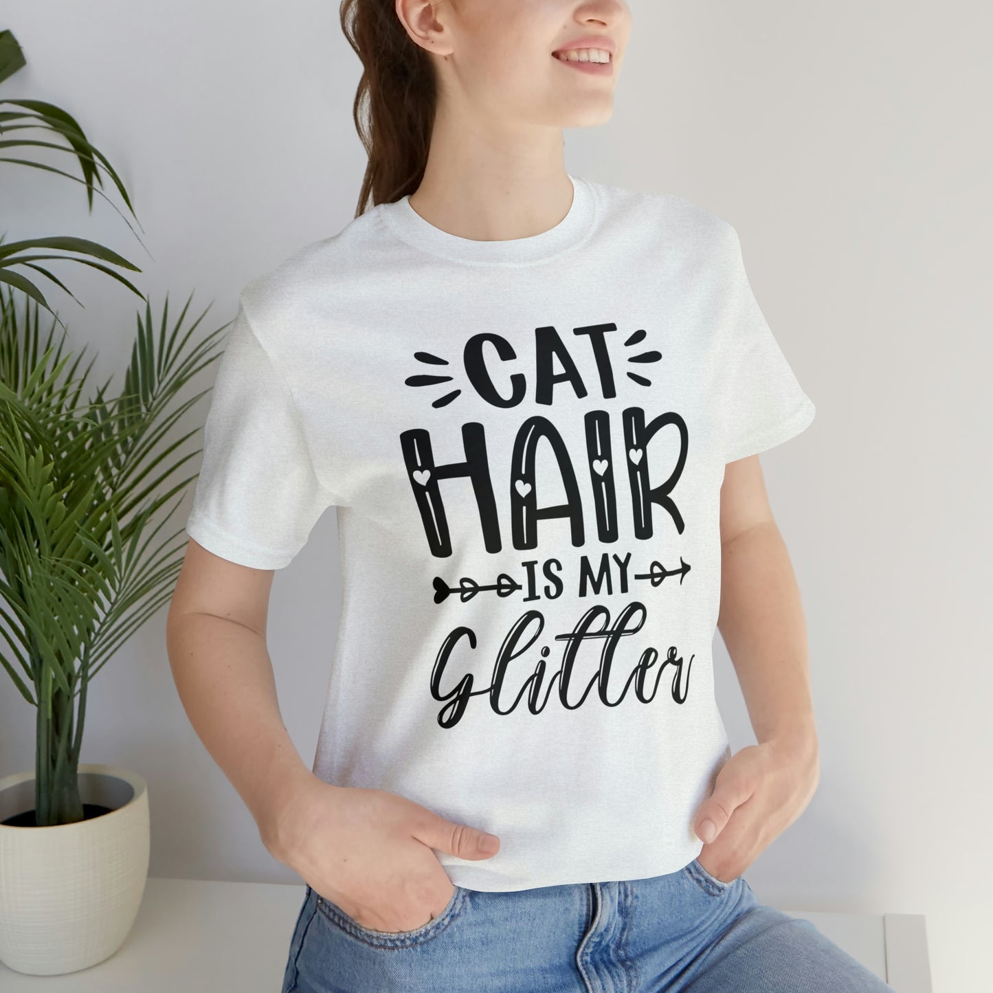 Cat Hair is my Glitter Short Sleeve T-shirt