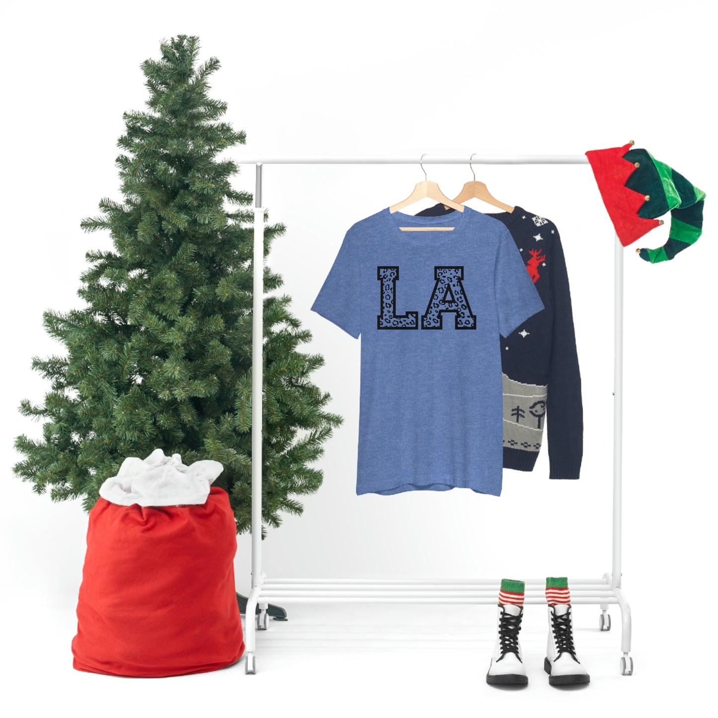 Louisiana LA Leopard Print Letters Short Sleeve T-shirt