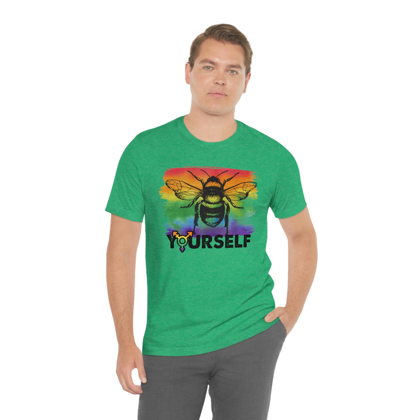 Bee Yourself LGBTQIA Print Unisex Jersey Short Sleeve Tee