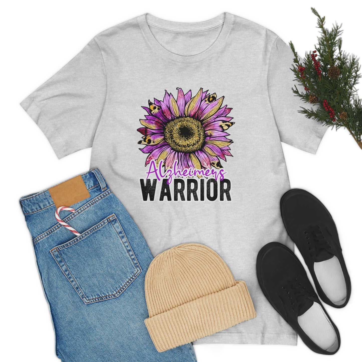 Alzheimer's Warrior Print Unisex Jersey Short Sleeve Tee