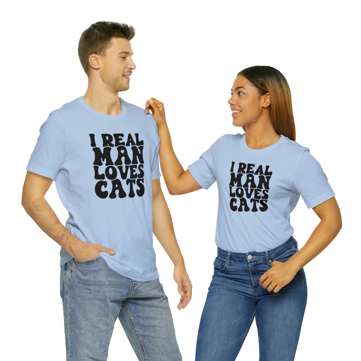 I Real Man Loves Cats Short Sleeve T-shirt