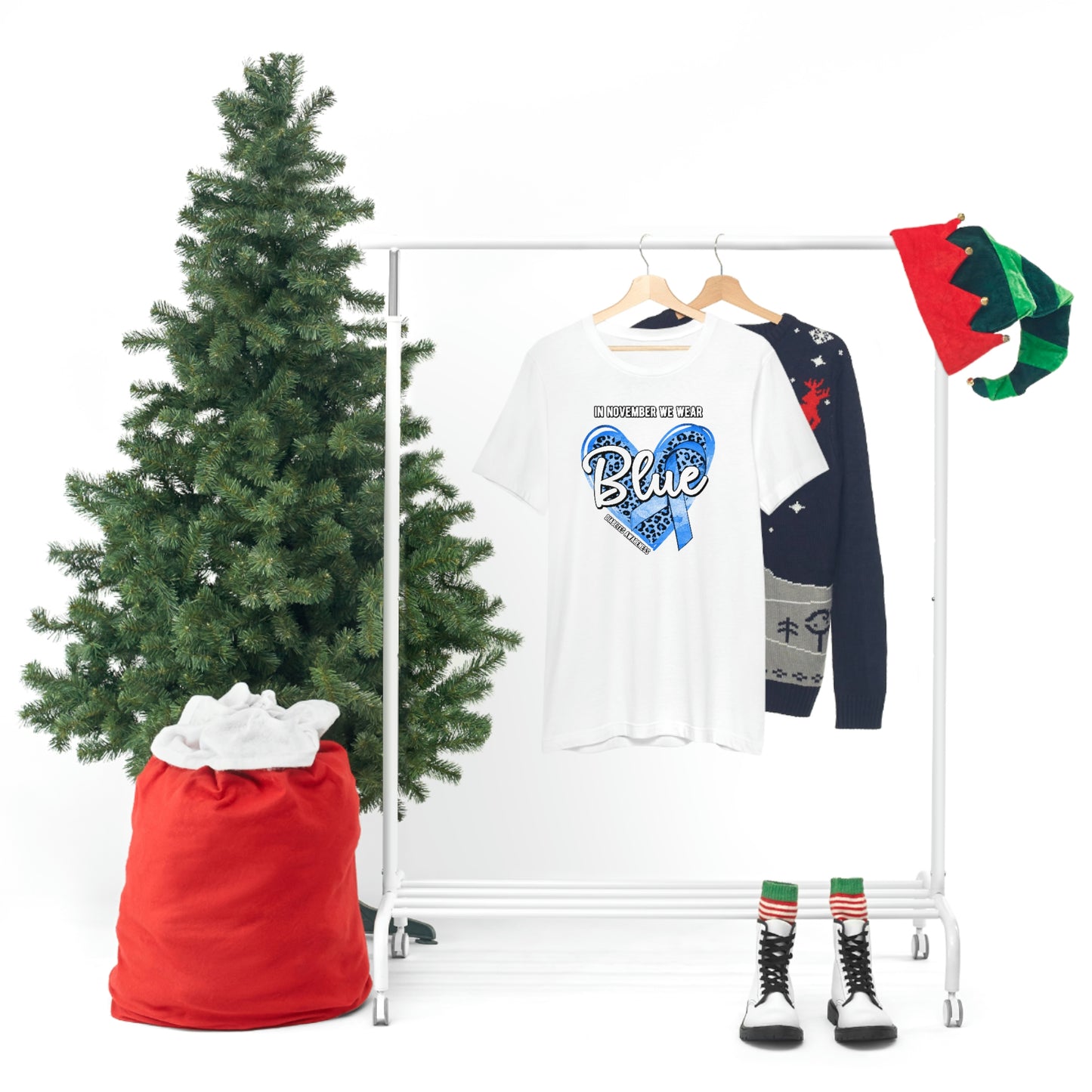In November We Wear Blue Diabetes Awareness Print Unisex Jersey Short Sleeve Tee