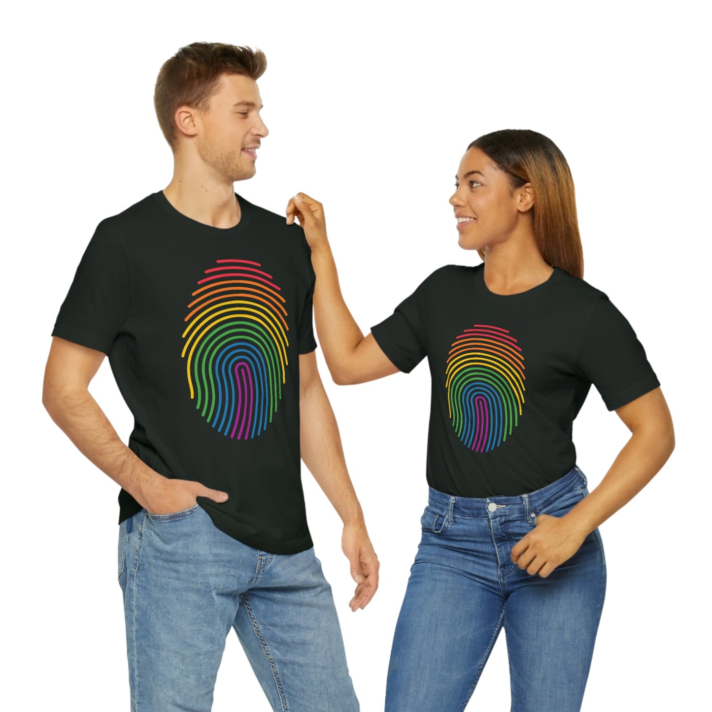 Fingerprint LGBTQIA Print Unisex Jersey Short Sleeve Tee