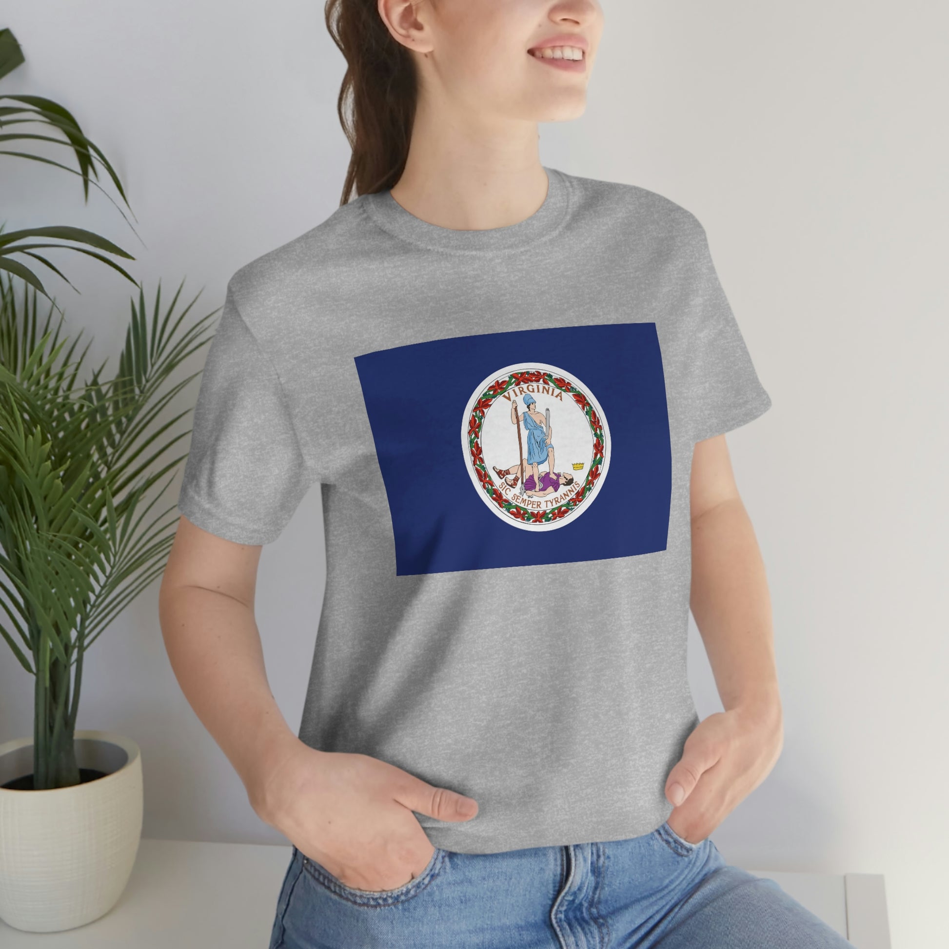 Virginia Flag Unisex Jersey Short Sleeve Tee Tshirt T-shirt