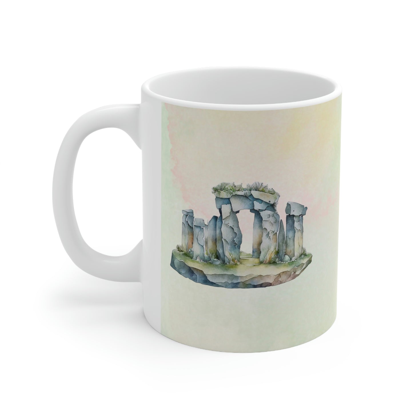 Standing Stones Watercolor Ceramic Mug 11oz