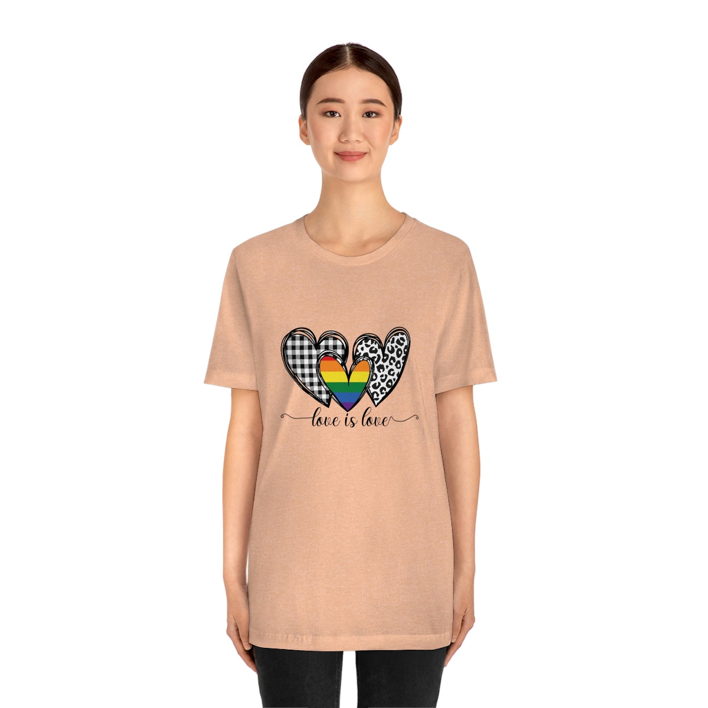 Love is Love LGBTQIA Print Unisex Jersey Short Sleeve Tee
