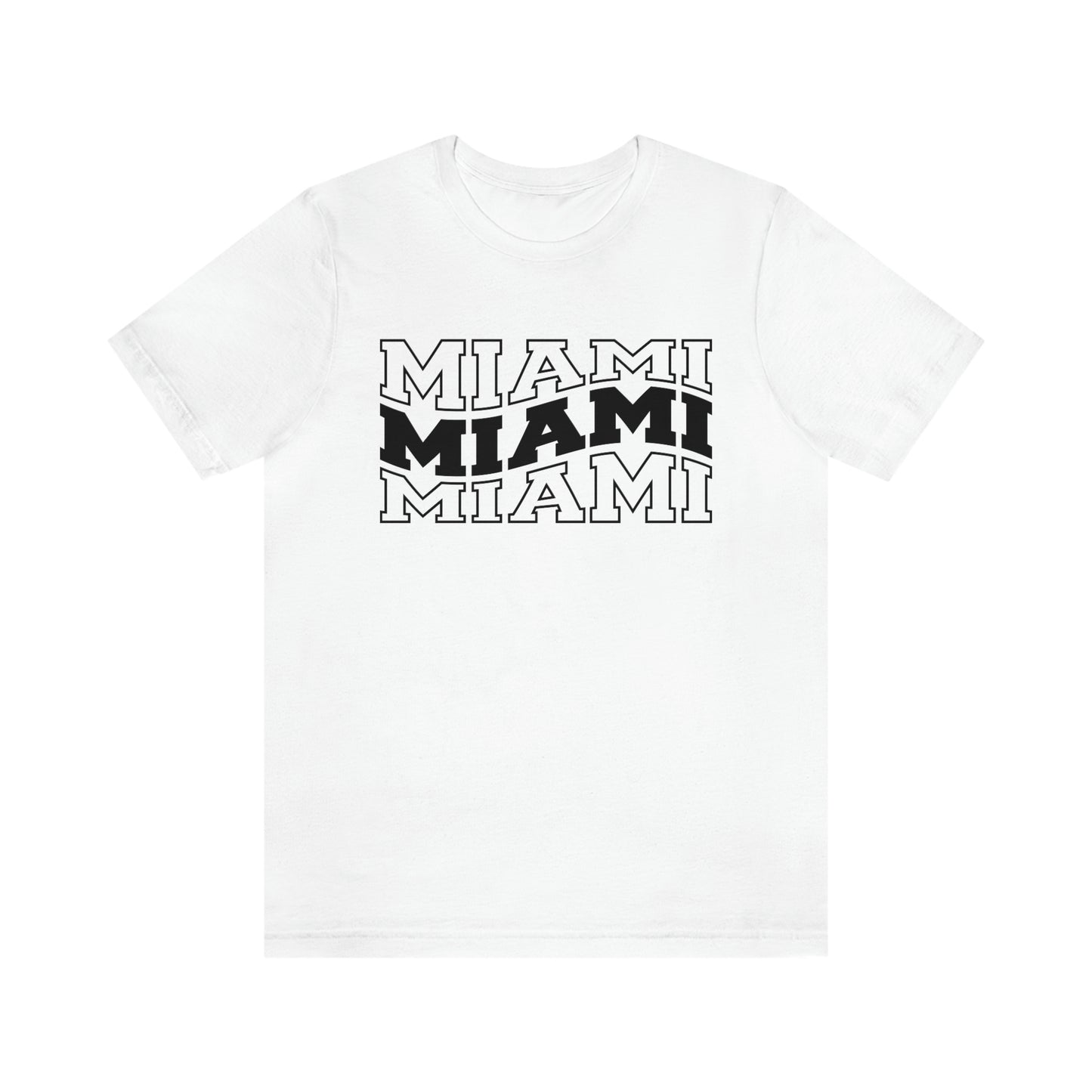 Miami Varsity Letters Wavy Florida Short Sleeve T-shirt