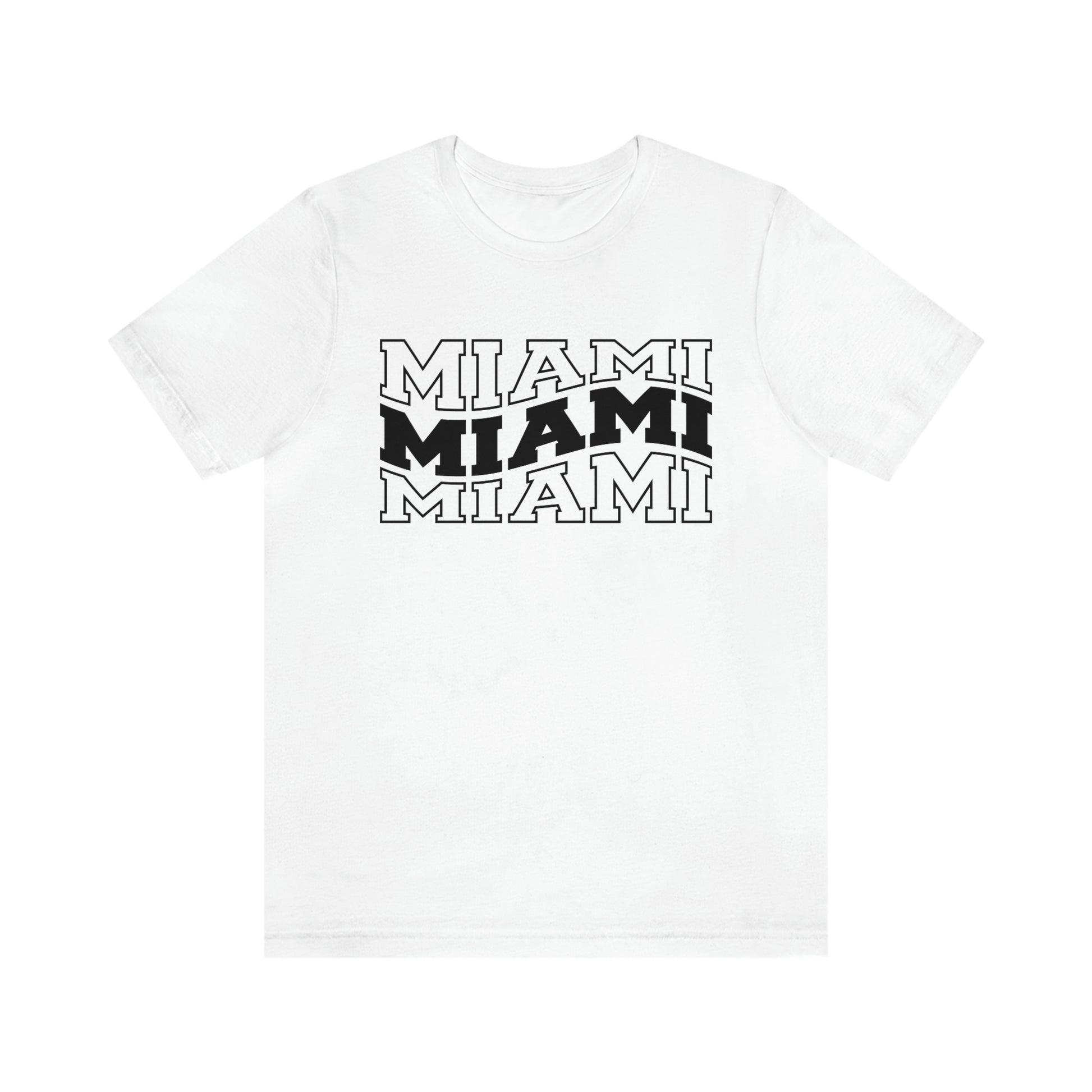 Miami Varsity Letters Wavy Florida Short Sleeve T-shirt