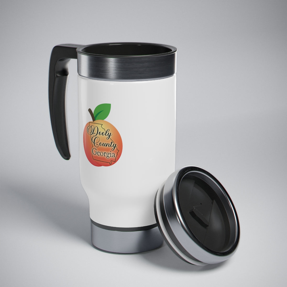 Dooly County Georgia Stainless Steel Travel Mug with Handle, 14oz