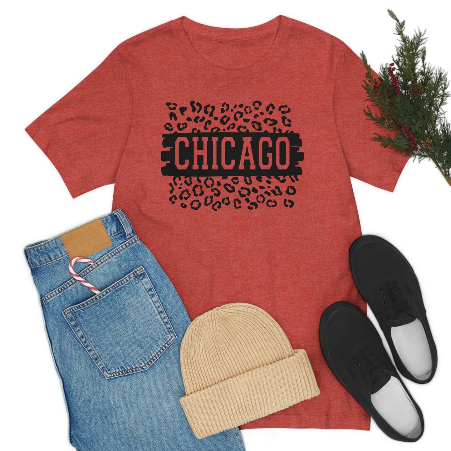 Chicago Illinois Leopard Print Short Sleeve T-shirt