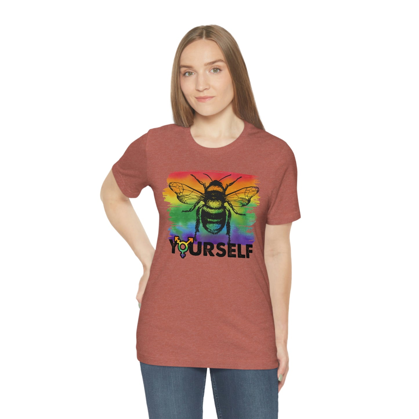 Bee Yourself LGBTQIA Print Unisex Jersey Short Sleeve Tee