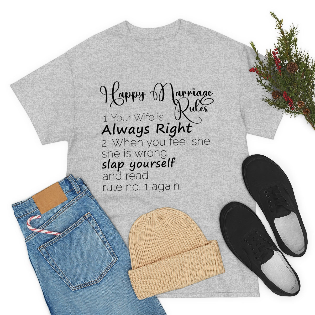 Happy Marriage Rules Unisex Heavy Cotton Tee