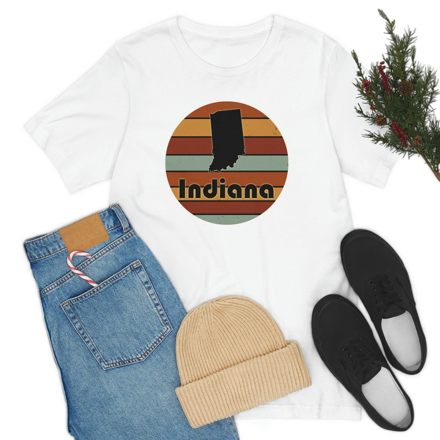 Indiana Retro Sunset Short Sleeve T-shirt