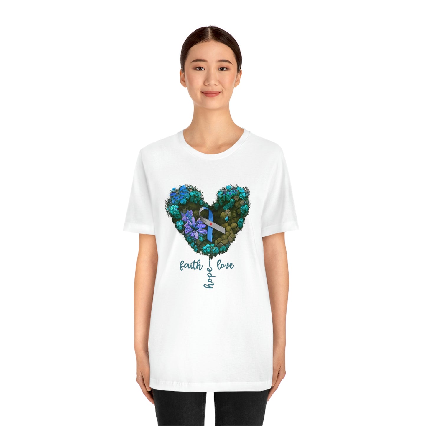 Faith Hope Love Diabetes Awareness Print Unisex Jersey Short Sleeve Tee