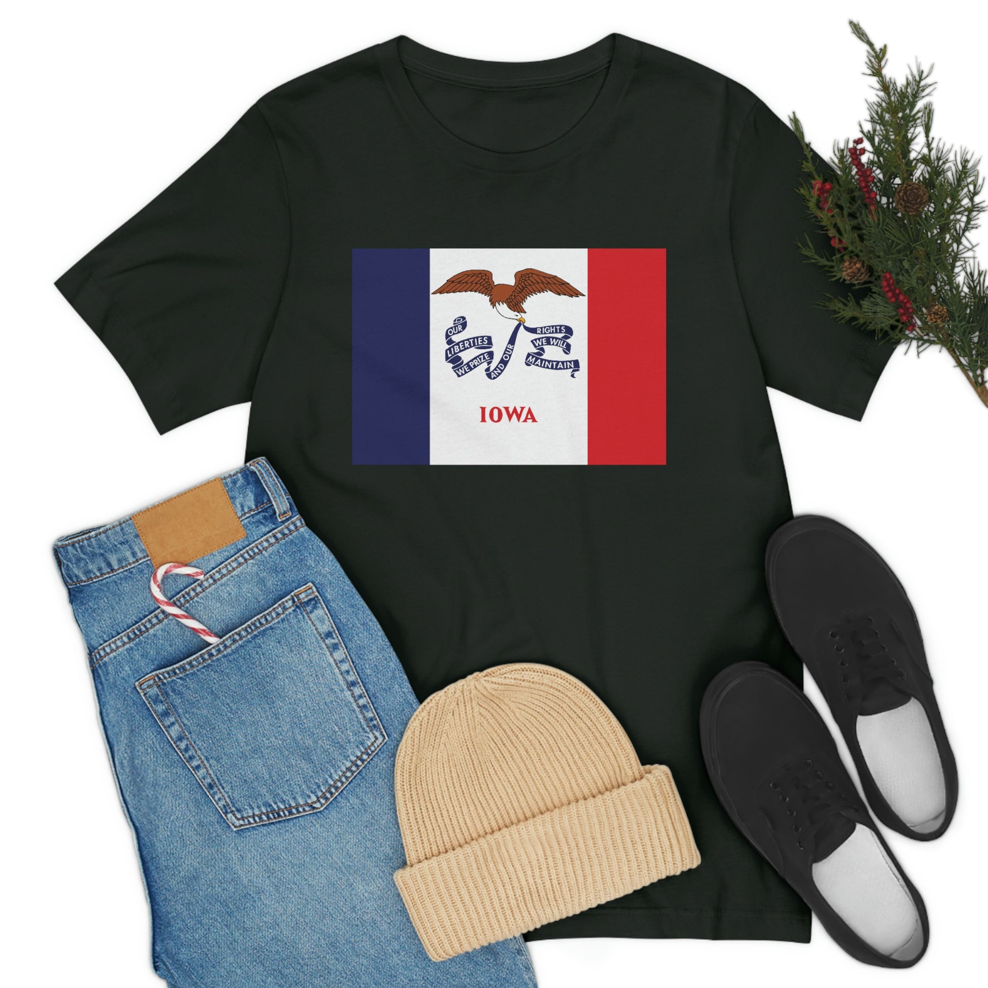 Iowa Flag Unisex Jersey Short Sleeve Tee Tshirt T-shirt