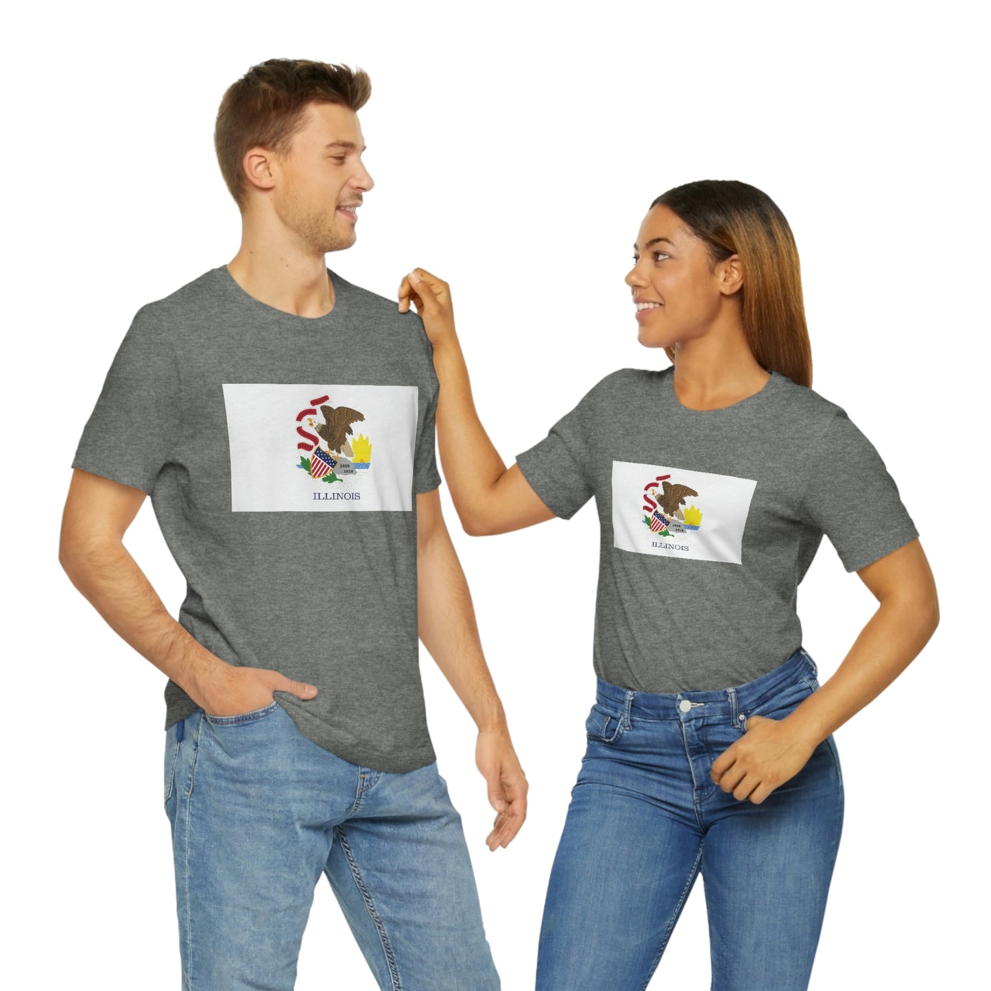 Illinois Flag Unisex Jersey Short Sleeve Tee Tshirt T-shirt