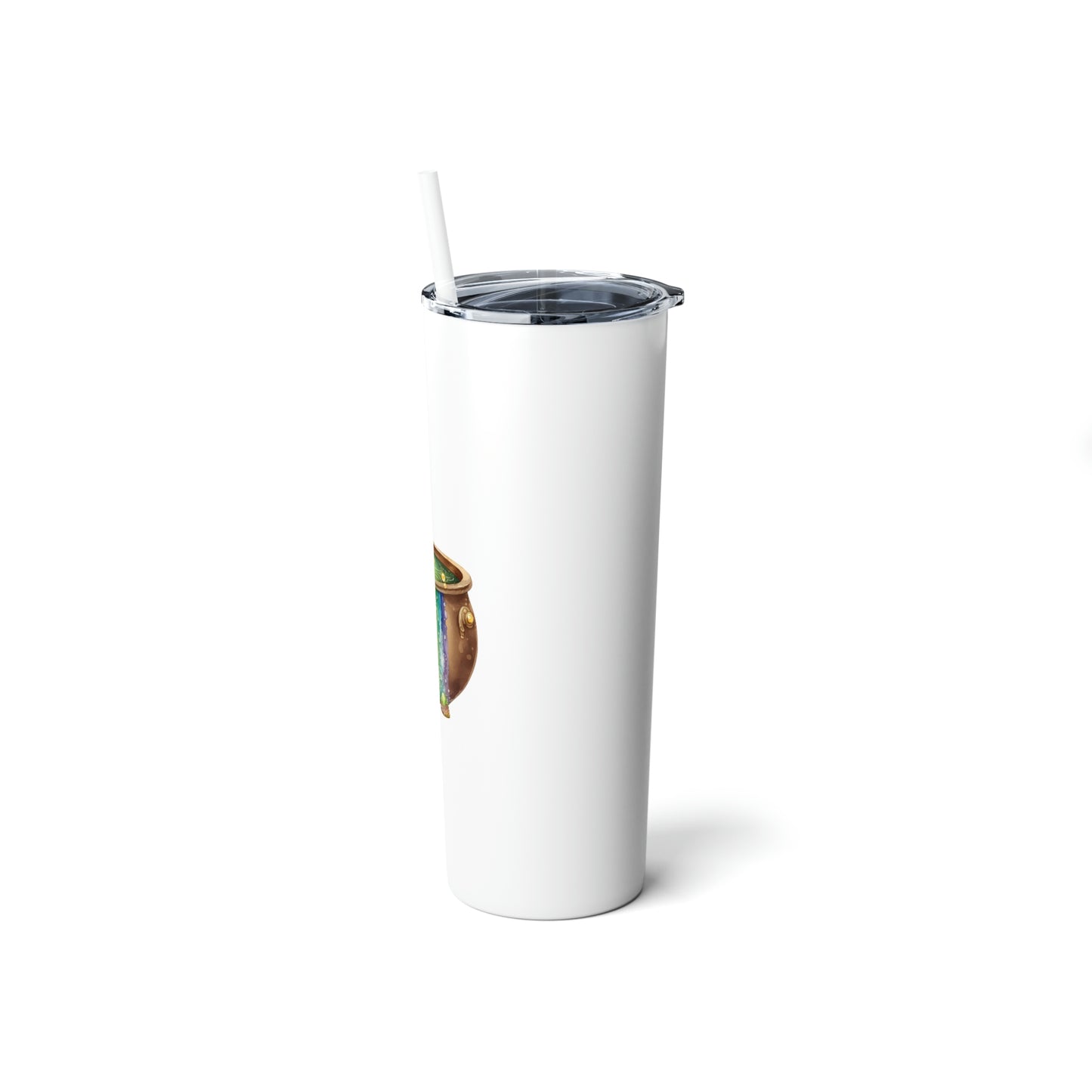 St. Patrick's Day Pot of Gold Skinny Steel Tumbler with Straw, 20oz
