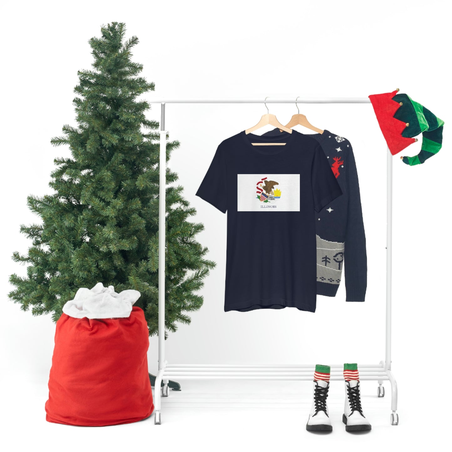 Illinois Flag Unisex Jersey Short Sleeve Tee Tshirt T-shirt
