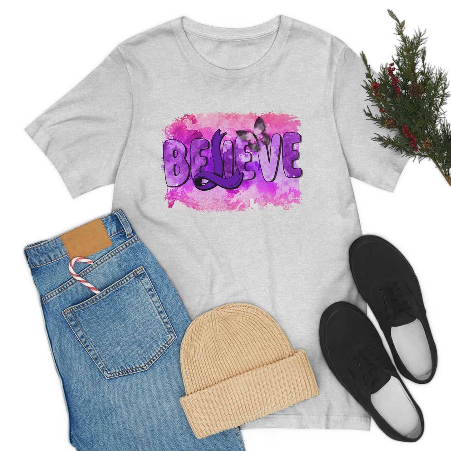 Believe Print Unisex Jersey Short Sleeve Tee