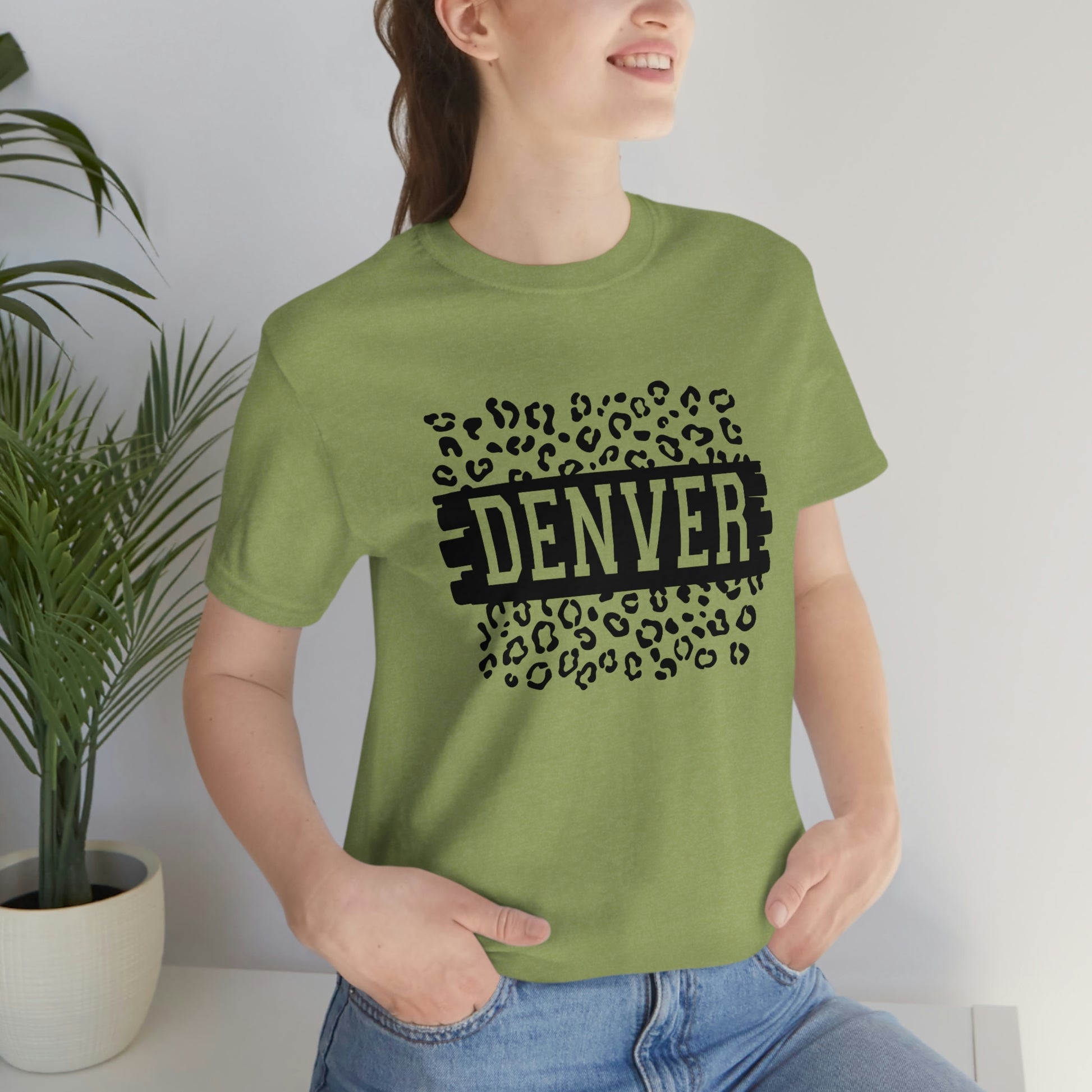 Denver Leopard Print Unisex Jersey Short Sleeve Tee Tshirt T-shirt