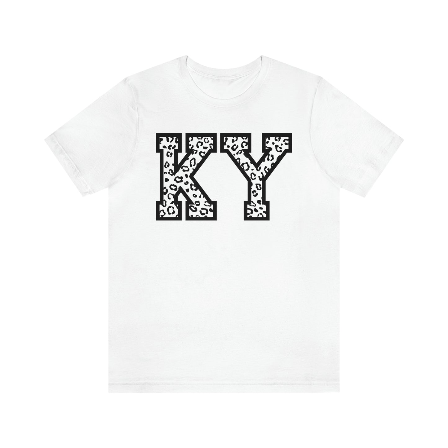 Kentucky KY Leopard Print Letters Short Sleeve T-shirt