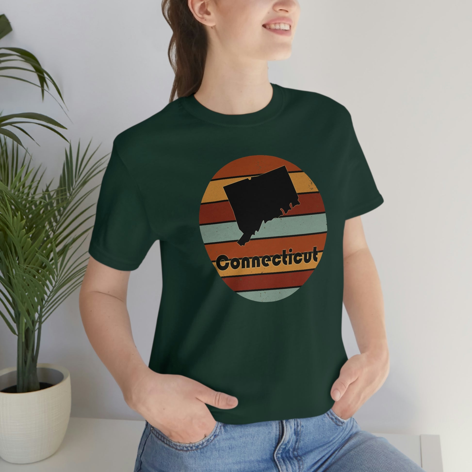 Connecticut Retro Sunset Short Sleeve  T-shirt