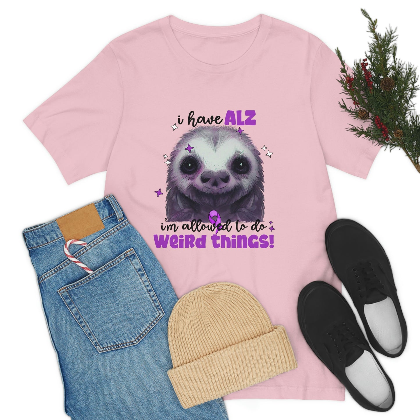 I Have ALZ I'm Allowed To Do Weird Things Alzheimer's Print Unisex Jersey Short Sleeve Tee