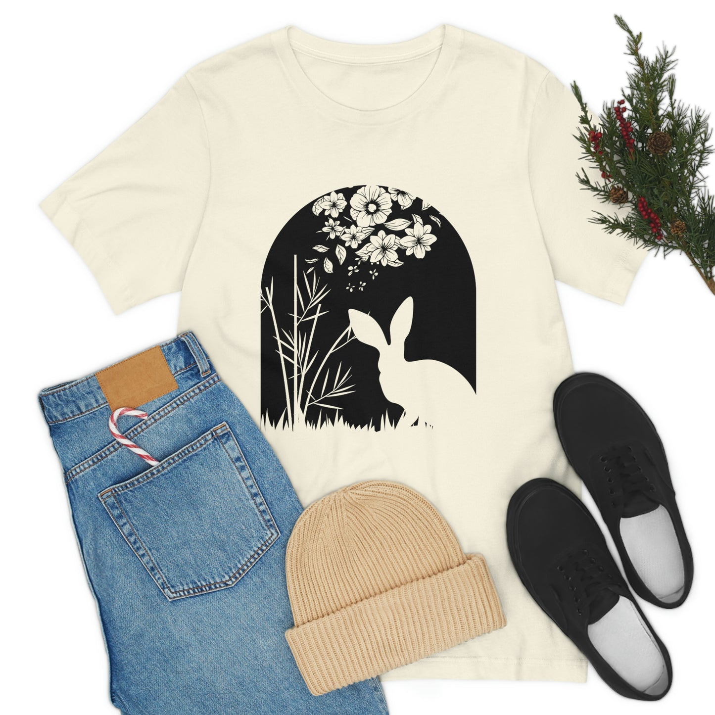 Bunny Silhouette Spring Rabbit Unisex Jersey Short Sleeve Tee