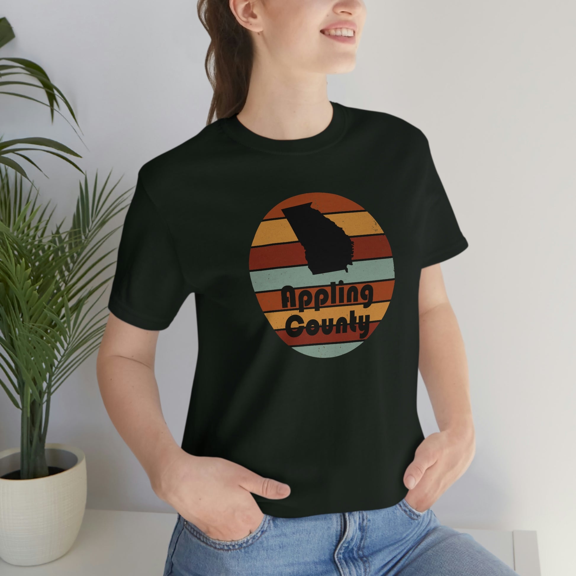 Appling County Georgia Retro Sunset Unisex Jersey Short Sleeve Tee Tshirt T-shirt