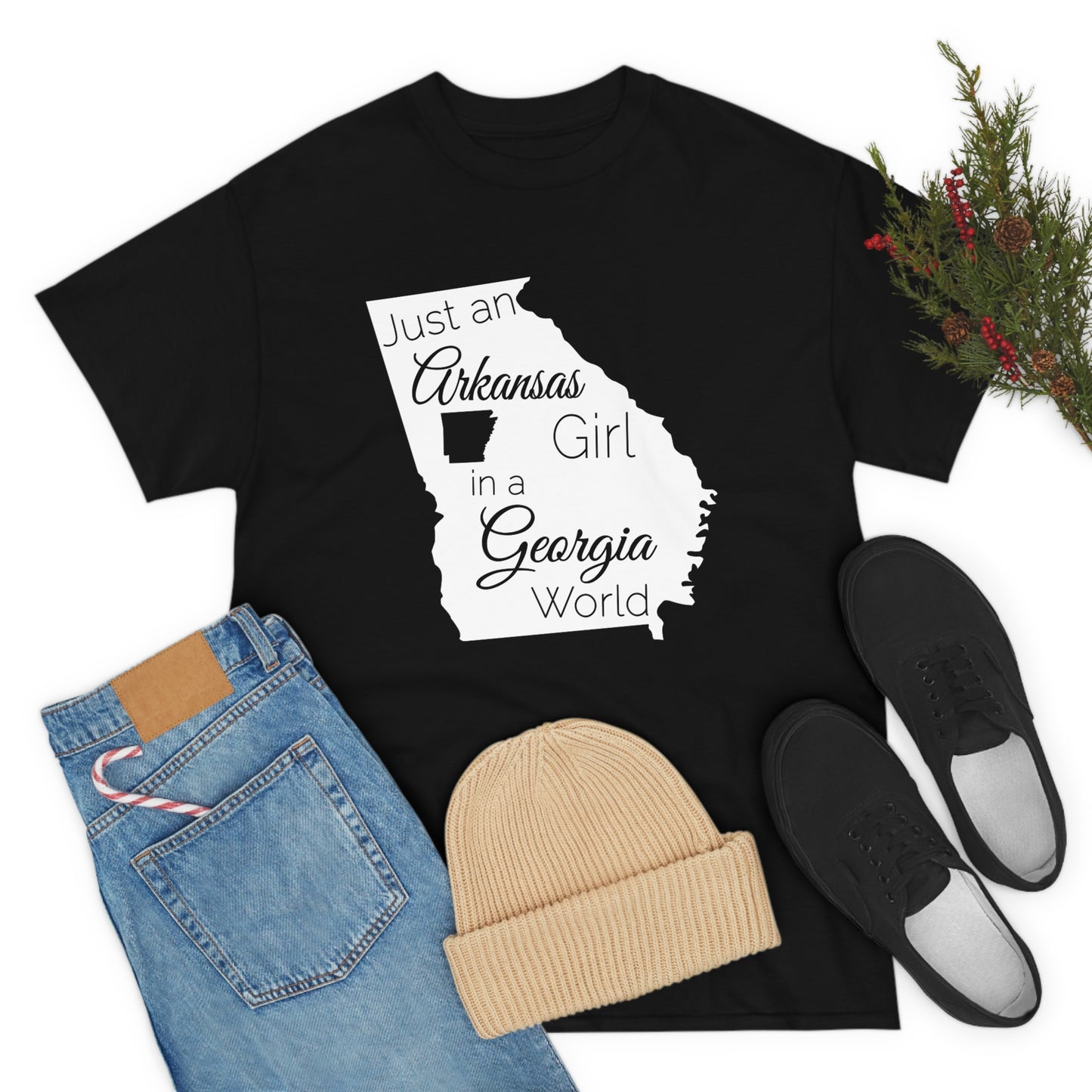 Just an Arkansas Girl in a Georgia World Unisex Heavy Cotton Tee