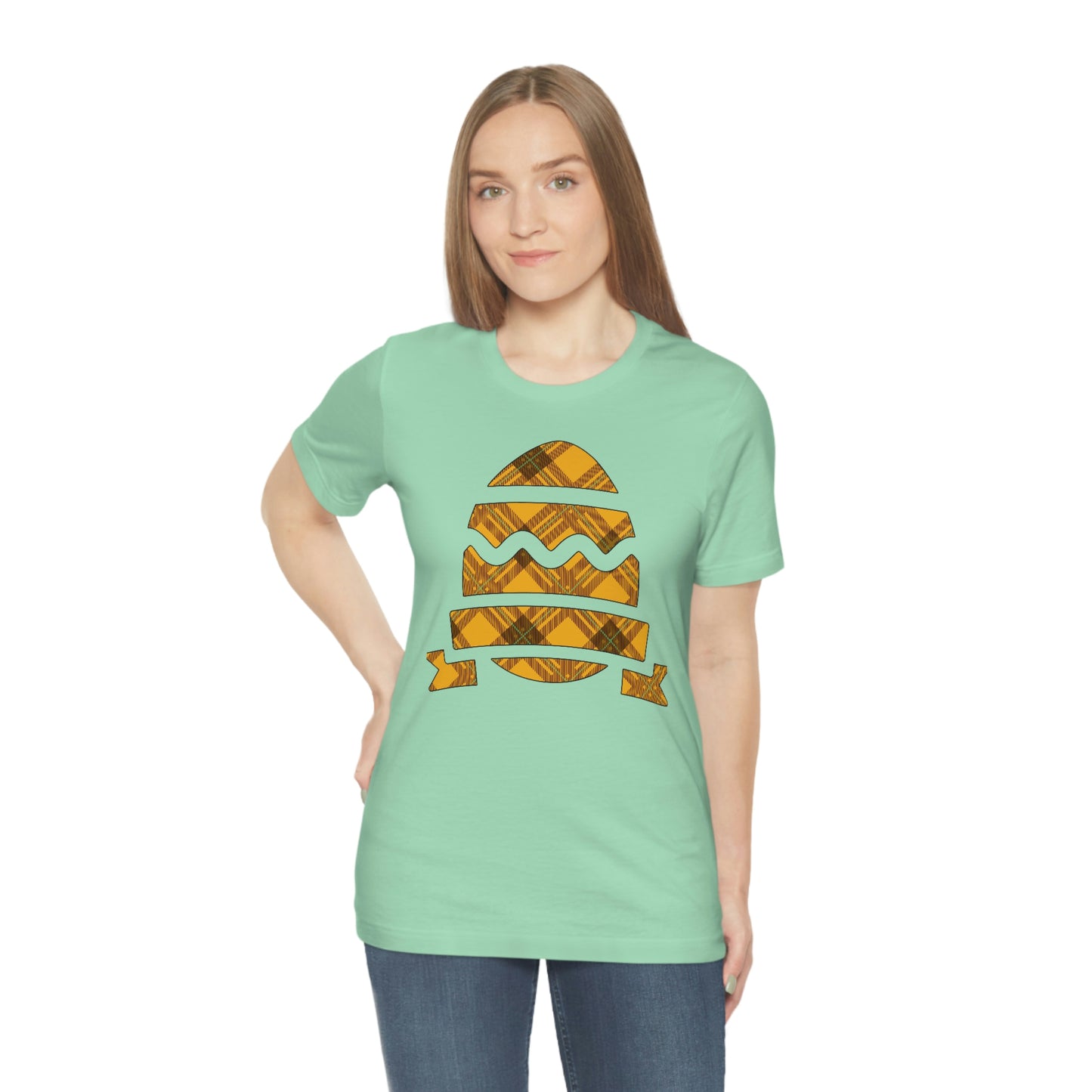 Plaid Egg Easter Spring Unisex Jersey Short Sleeve Tee