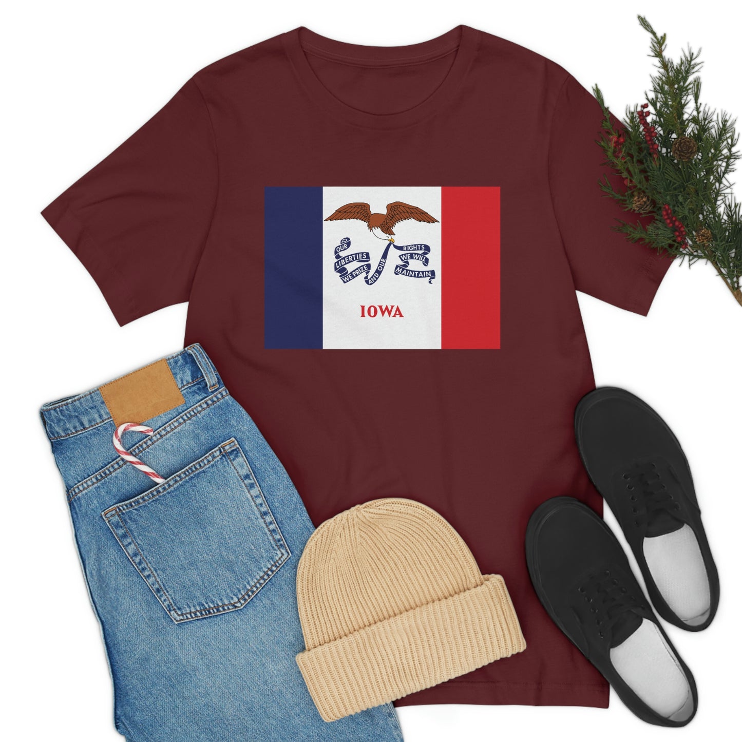 Iowa Flag Unisex Jersey Short Sleeve Tee Tshirt T-shirt