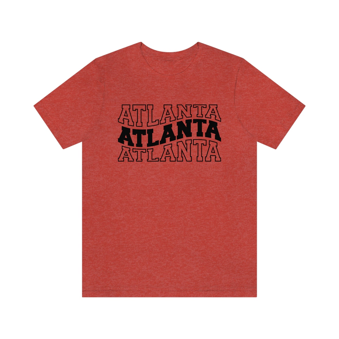 Atlanta Georgia Varsity Letters Wavy Short Sleeve T-shirt