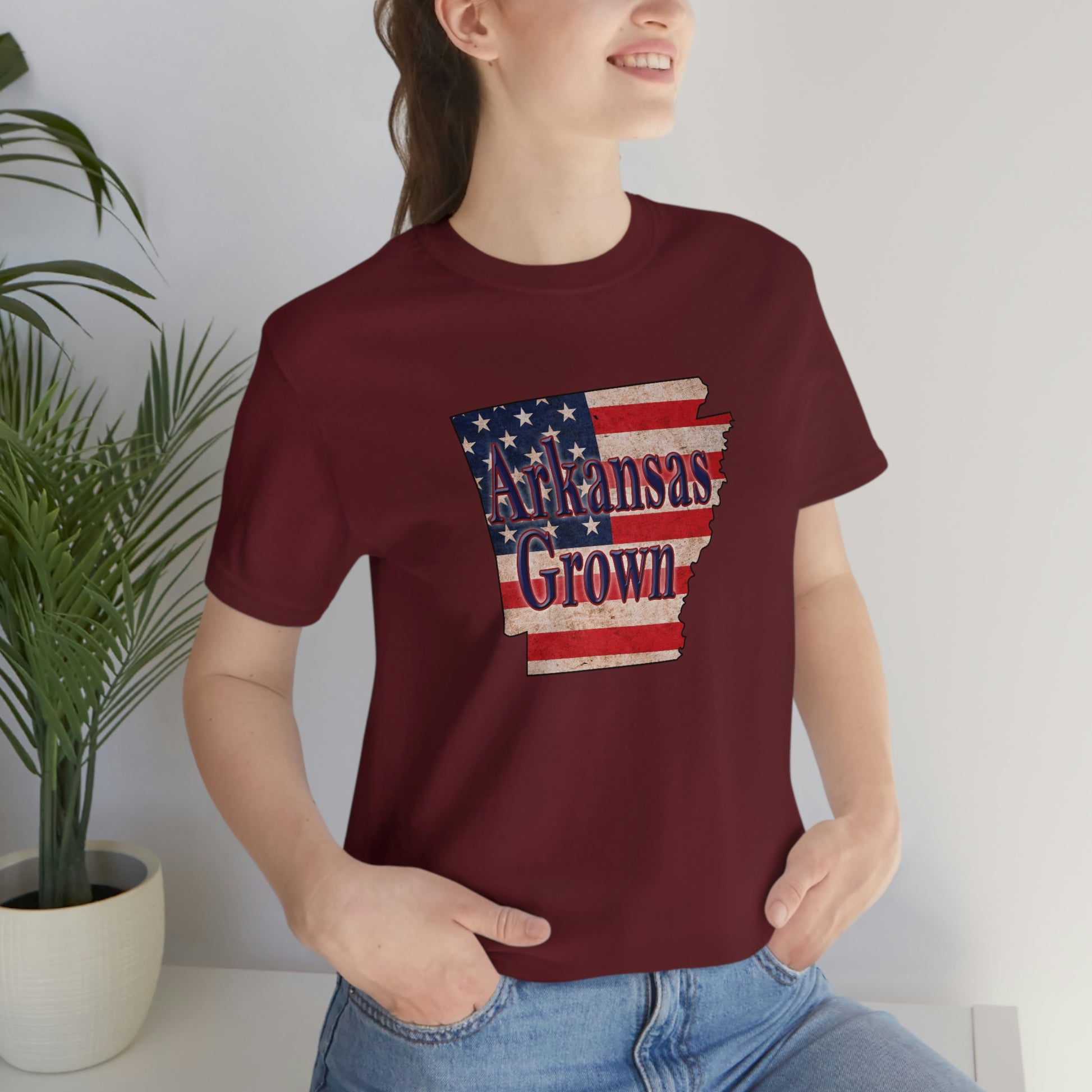 Arkansas Grown US Flag Unisex Jersey Short Sleeve Tee Tshirt T-shirt