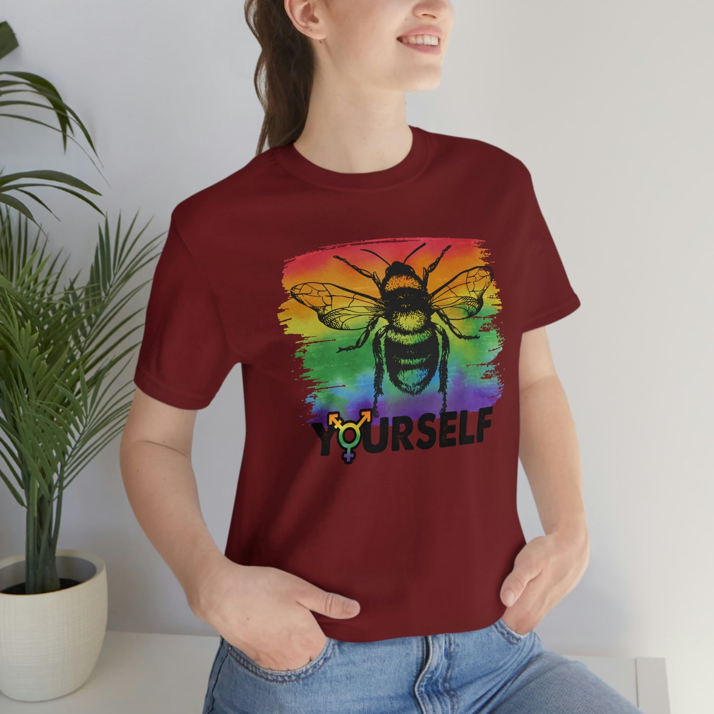Bee Yourself LGBTQIA Print Unisex Jersey Short Sleeve Tee