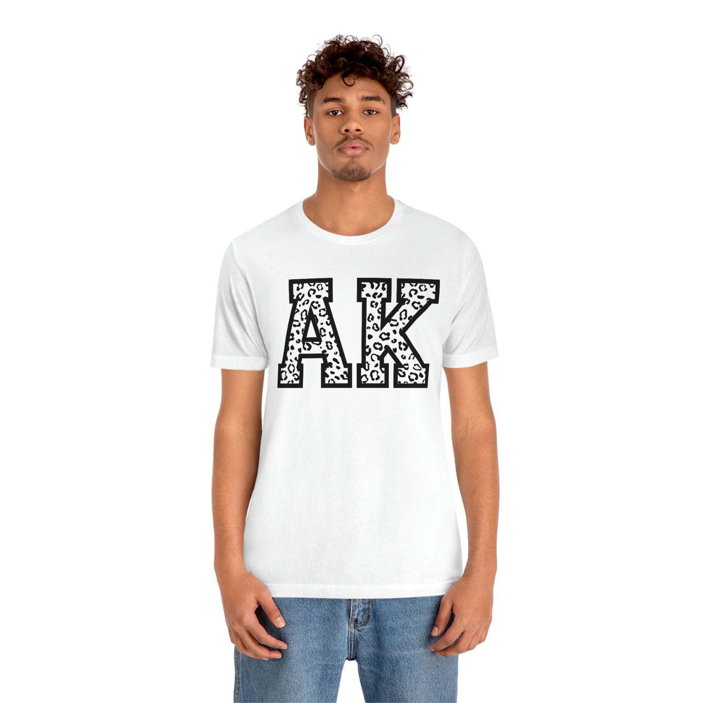 Alaska AK Leopard Print Letters Unisex Jersey Short Sleeve T-shirt